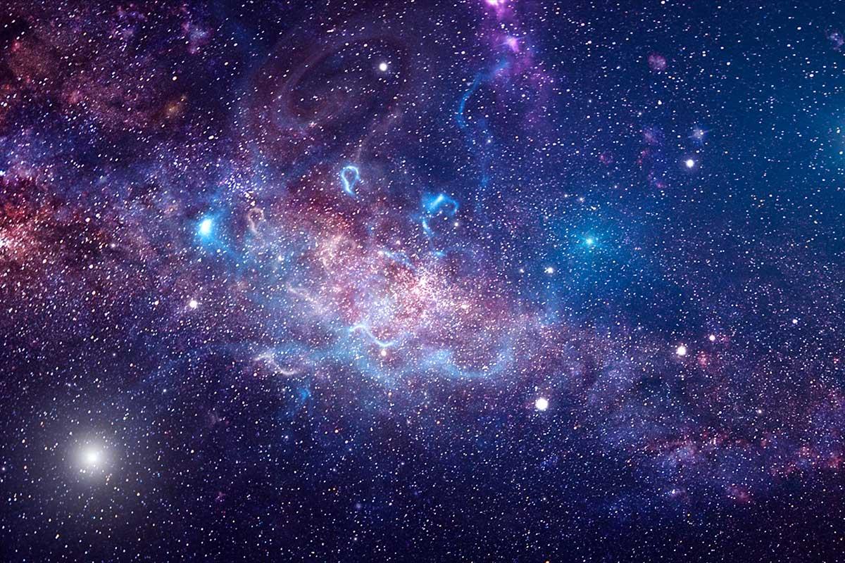 Night sky picture of stars and nebula, San Juan College Planetarium, AstroFriday